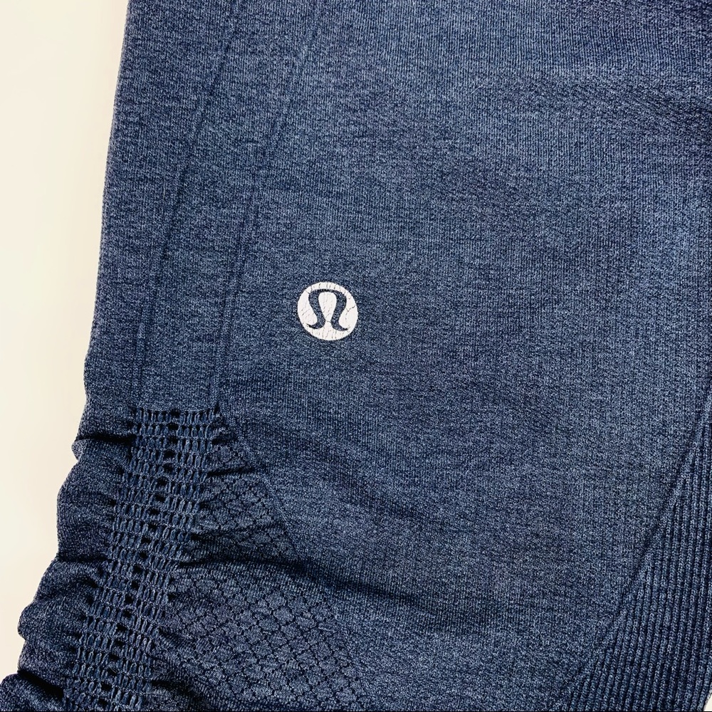 Lululemon In The Flow Crop II Seamless Heathered Deep Navy - Picture 9 of 12